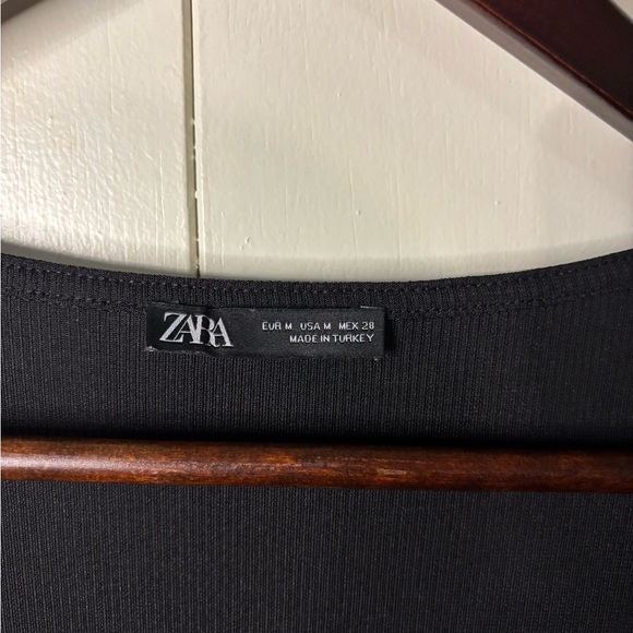 Zara Black Cap Sleeve Wrap Blouse - Picture 2 of 3